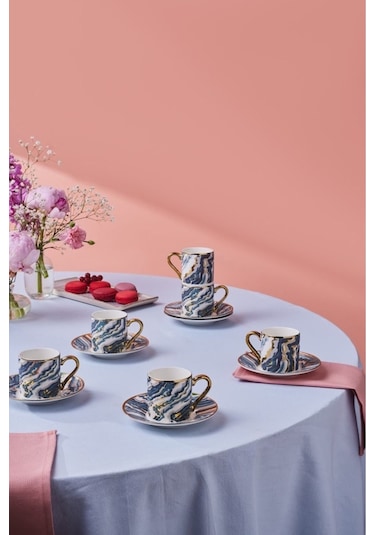 Karaca  Ocean 6 Kişilik Kahve Fincan Takımı 90 Ml