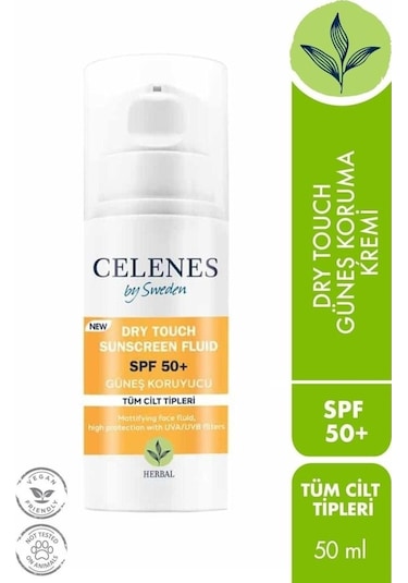 Celenes Herbal Dry Touch Yüksek Korumalı Fluid Güneş Kremi SPF50 50 ML