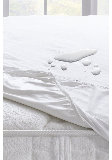 Altın Karma 200x200 Cm Fitted Alez Çift Kişilik Sıvı Geçirmez Micro Kumaş Beyaz