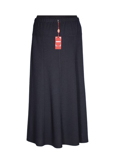 Hesna Kadın Seher Kışlık Büyük Beden Taşlı Astarsız Latikli Lacivert Etek Lacivert