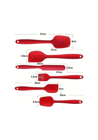 Periboia 6 Lı Set Yanmaz Yapışmaz Mutfak Pasta Slikon Yumurta Fır