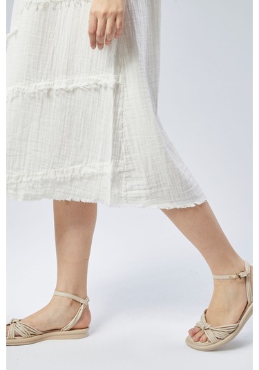 Muslin Elbise Yazın Vazgeçilmesi Beyaz