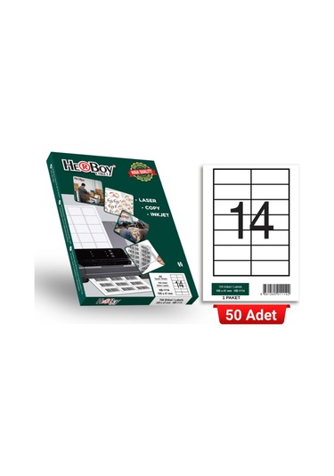 Herboy Hb-1114 105 X 41 Mm A4 Laser Etiket 50 Adet