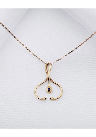 Steteskop Safir Kolye Rose Gold 63691352