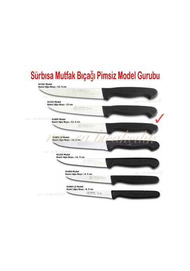 Sürmene Sürbısa 61005 Sebze Salata Bıçağı Siyah