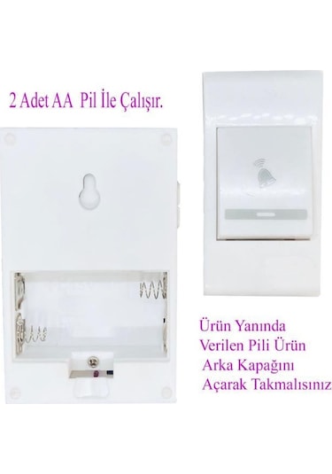 Şahnet Pilli Uzaktan Kumandalı Zil Seti - Kablosuz Kapı Zili Wireless 36 Melodi