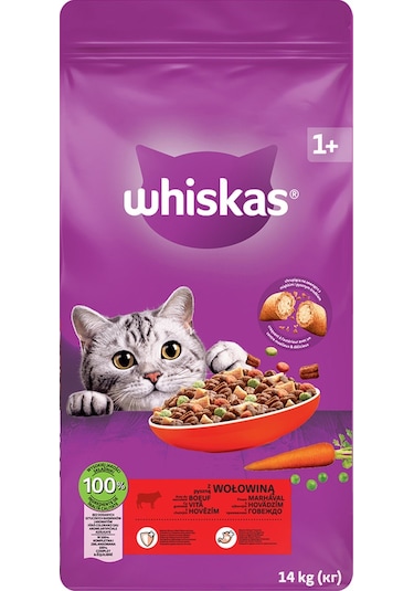 Whiskas Biftekli ve Havuçlu Yetişkin Kedi Maması 14 KG