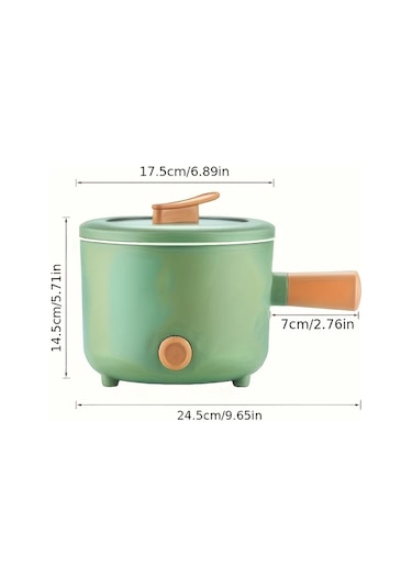 Honeybeeshop Mavi Taşınabilir Elektrikli Yapışmaz Tencere Kapaklı Hafif Kullanışlı Çok Fonksiyonlu Pişirme Tenceresi