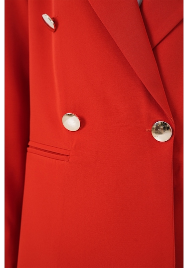 Bigdart Kadın Kruvaze Yaka Blazer Ceket 0722 - Kiremit