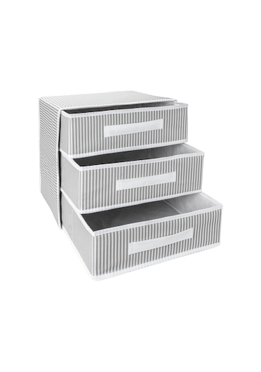 Üç Bölmeli Çekmece - Gri 4741 A Stili