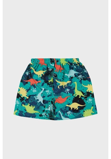 Lela Desenli Streç Pamuklu Bisiklet Yaka Atlet Boxer 2'Li Iç Giyim Erkek Çocuk Takım 6651010 Yeşil