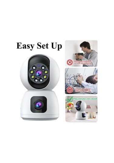 Maiyame 4mp Ev Güvenliği Kamera, Çift Lensli Ptz Wifi Ip Kamera, Bebek Bakıcısı, Hareket Algılama, İki Yönlü Ses, Gece Görüşü, Uzak Erişim