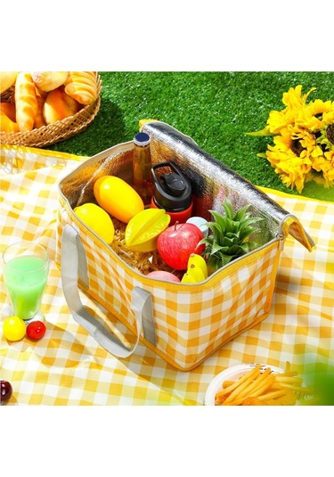 Jialan Piknik Çantası Büyük Açık Soğutucu Kutu Taşınabilir Sarı