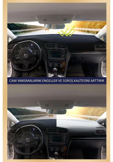 Skoda Octavia 2013-2019 Torpido Koruma Halısı Bej Kenar 1 Adet