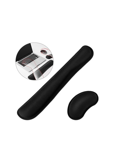 Bilek Desteği Mouse Pad Klavye Bilek Desteği Seti Hafızalı,siyah