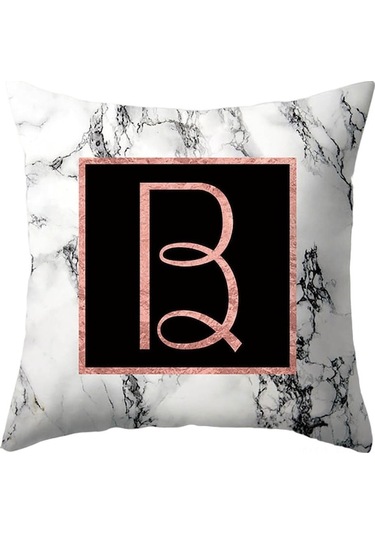 26 Harf Desenli Makyajlı Kumaş Yastık Kılıfı, Ev Dekorasyonu, Rahatlatıcı, 44x44 Cm, 87g, Dış Ticaret Modeli Diğer Diğer