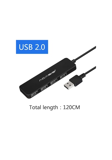 Cbtx Acasıs Ab2-l412 1.2m Kablo 4 Bağlantı Noktalı Usb2.0 Hub 480mbps Veri İletimi Usb Hub Ayırıcı