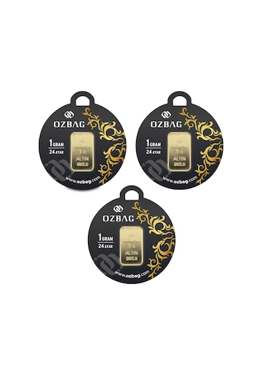 Agakulche Özbağ 1 Gr 995 24 Ayar Külçe Altın 3 Adet