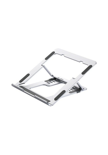 D24-3 Alüminyum Alaşımlı Dizüstü Bilgisayar Soğutma Standı Katlanabilir Masaüstü Yüksekliği Ayarlanabilir Dizüstü Bilgisayar Braketi - Gümüş