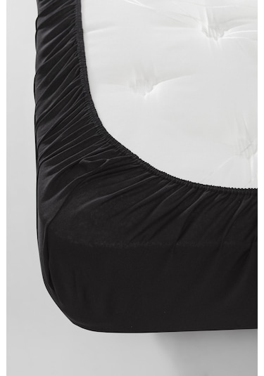 Eponj Home Lastikli Çarşaf + Yastık Kılıfı Tek Kişilik Basic Siyah