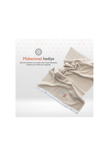 Gezenbebe Hero Nakışlı Bebek Çocuk El Ve Baş Havlusu 50x90 Bej