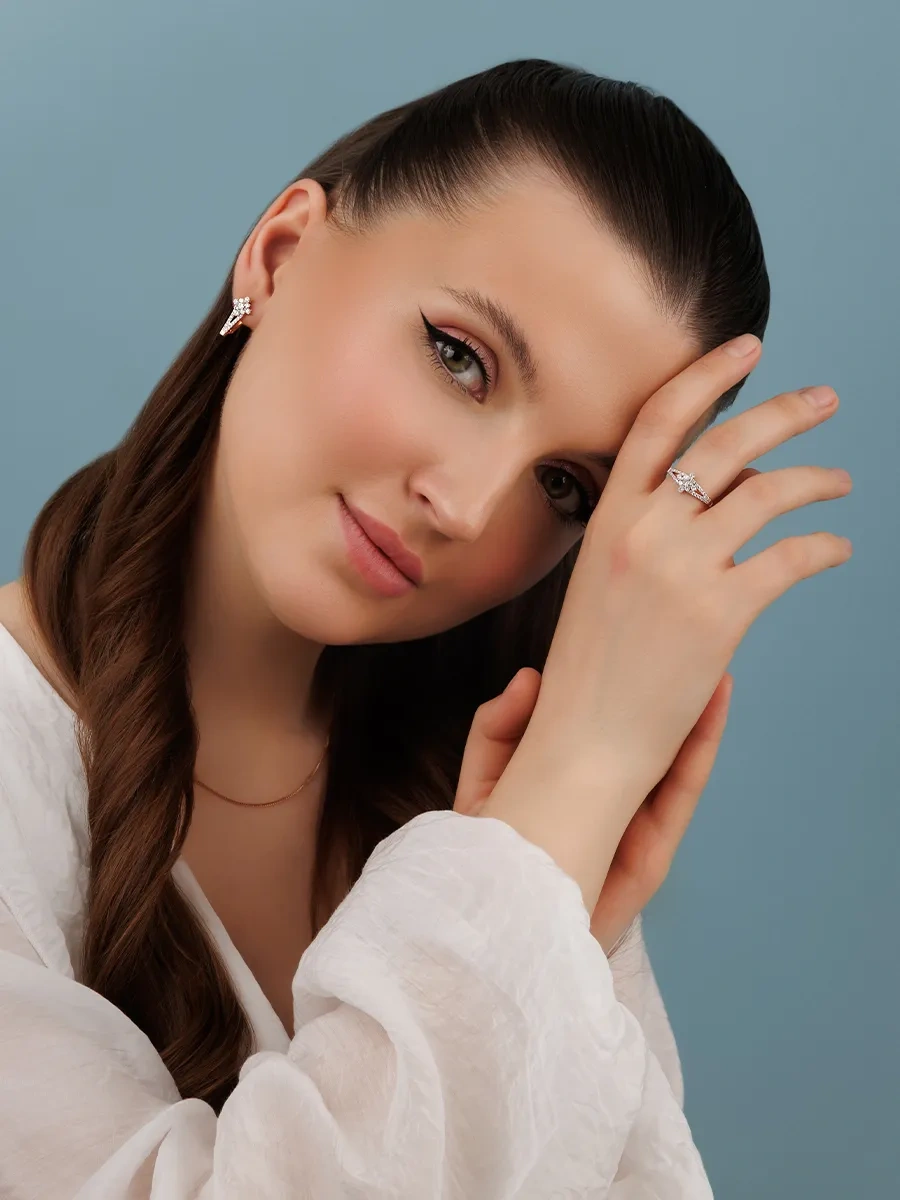 Veronika Jewelry Factory 925 Ayar Gümüş Pırlantalı Yüzük 420758732 Altın