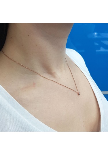 Lova 0,06 Karat Pırlanta Tektaş Kolye - 2040067