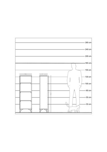 Arges Dolap 3 Raflı 44x30x134 Çam-aytaşı Çam