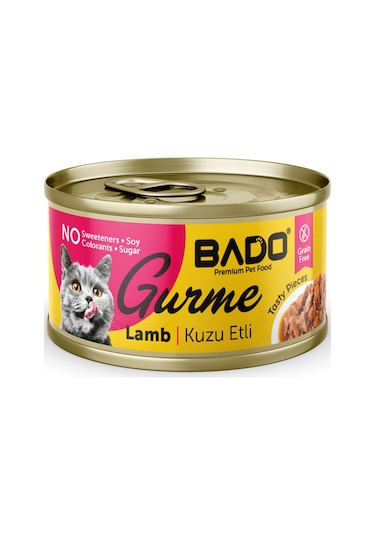Bado Gurme Yaş Yetişkin Kedi Maması Kuzu Etli 85 Gr 36 Adet