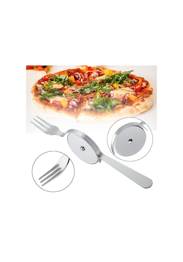 Suntek Çatallı Pratik Pizza Kesici Gümüş