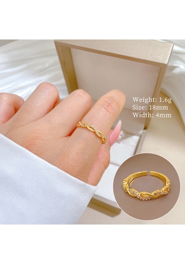 Geometrik Elmas Taşlı Yuvarlak İnci Yüzük No.121 Çok Renkli