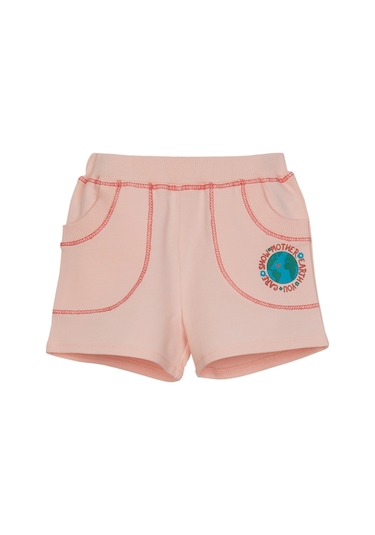 Lovetti Açık Pudra Kız Çocuk Dünya Baskılı Iki Iplik Şort 7898P018 Açık Pudra