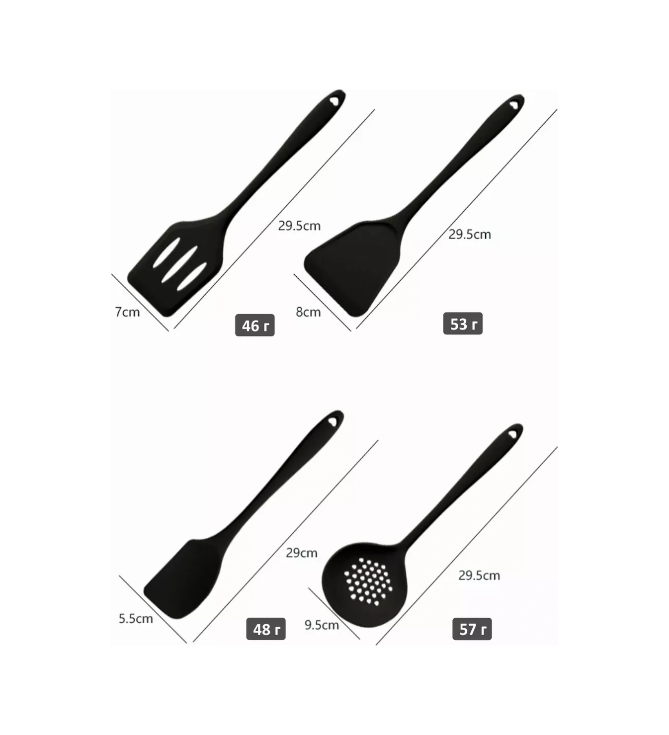 Home&sweet Silikon Spatula Mutfak Seti 21 Parça + Stand 207423620 Siyah