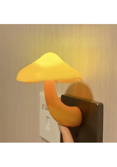 Tcherchi Sevimli Mantar Led Başucu Tak-çalıştır Gece Lambası Sarı