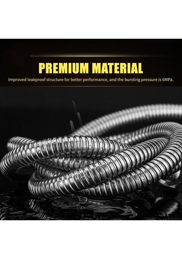 Ulzyvf Paslanmaz Çelik Uzun Duş Hortumu - 360 Döner, Patlamaz, Sızıntı Önleyici G1/2 Bağlantı Diğer