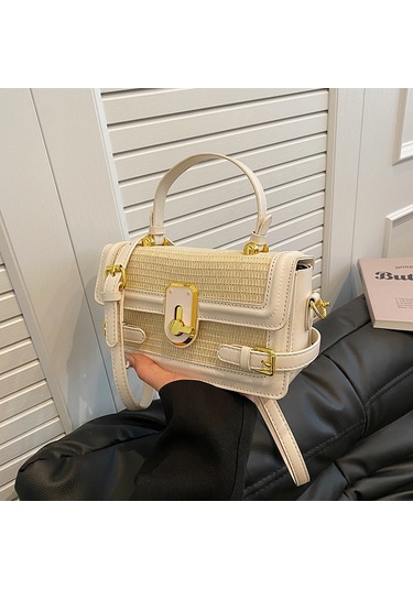 Ccgloball Elmas Küçük Çanta Crossbody Çanta Moda Omuz Küçük Kare Çanta Beyaz Kapalı Beyaz