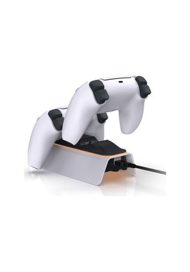 Ps5 Dualsense Işıklı Şarj Istasyonu Şarj Standı Beyaz 0521