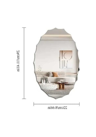 Pazly Vintage Oval Akrilik Ayna Çıkartması - Kolay Yapışan, Şık Duvar Dekoru