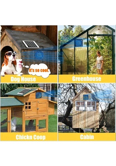 Xuweiwei 5w Güneş Enerjili Fan Kiti Tavuk Kümesi Çatı Ahır Seracılık Köpek Kulübesi Havalandırma Sistemi Pil Gerekmez