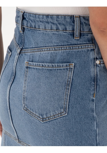 Pierre Cardin Kadın Mavi Etek Jean 50301321-vr036 Mavi