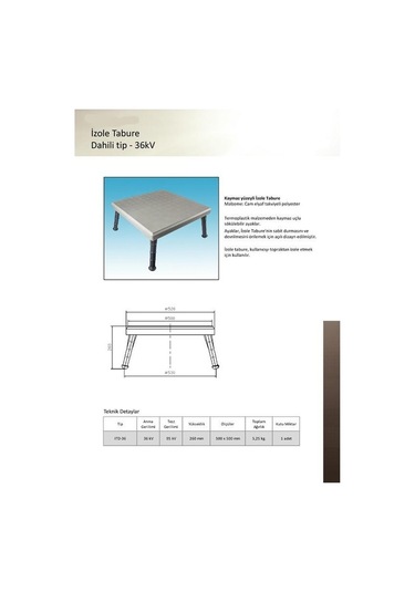 İzole Sehpa 36 Kv İzole Tabure