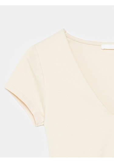 Dilvin 32840 V Yaka Basic T-shirt-taş
