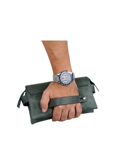 Mft Leather Hakiki Deri Unisex El Çantası Boliva 9874 Tiguan Haki