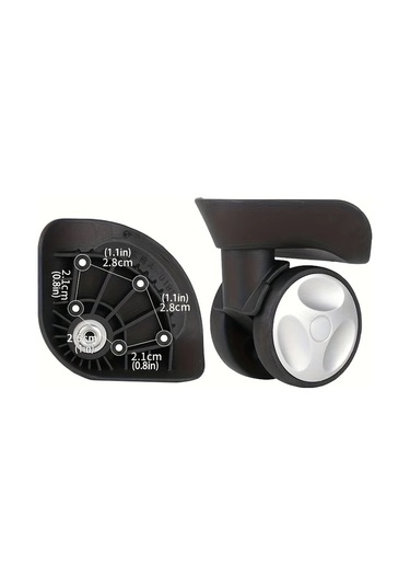 Dashanshop Siyah 2 Adet Evrensel Bagaj Tekerleği Yedek Spinner Tekerlekli Valiz