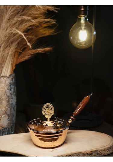 Bakır Buhurdanlık Tombul Model Bakır Renk