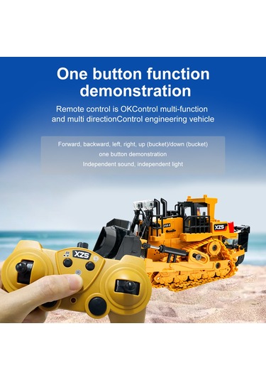 Neevoyu 1:24 Ölçekli 2.4g 9 Kanallı Rc Buldozer - Gerçekçi Ses Ve Işık Fonksiyonlu Çocuk Eğitici Oyuncak Çok Renkli