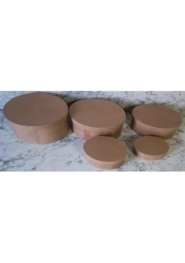 Hobi Adn 5'li Kutu Set Oval Ahşap Ham Mdf Maşuka Özellik Model El Yapım