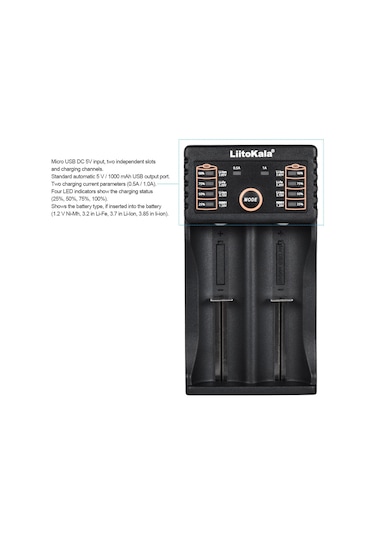 Geeksen Liitokala Lii-202 Akıllı Pil Şarj Cihazı, Otomatik Pil Algılama Ve Usb Çıkışı İle Li-ion/ni-mh/ni-cd/lifepo4 Pilleri İçin