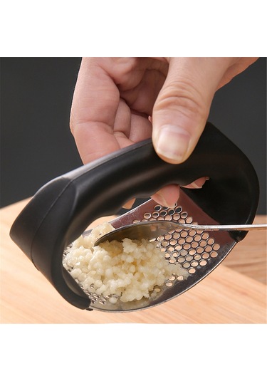 Kosona Stainless Steel Zeytin Pressesi, Kolay Kullanım, Lezzetli Sarımsak Ezme, Evde Ve Mutfakta Kullanım, Pratik Ve Dayanıklı, El Koku Yok Siyah