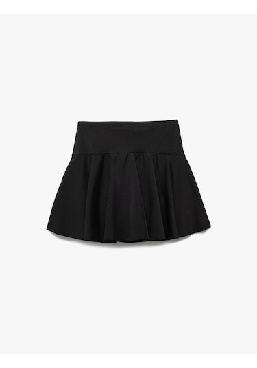 Koton Pileli Şortlu Bikini Etek Siyah 5sak00173mm Siyah